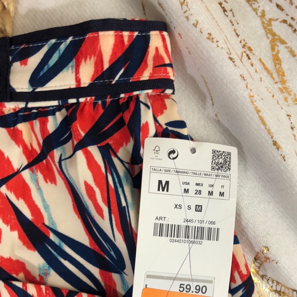 NWT Zara Basic A-line skirt tropical print - Picture 5 of 6